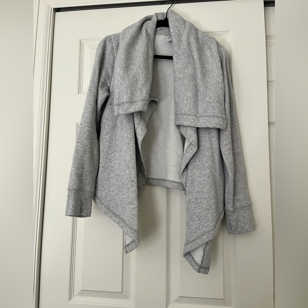 Z by Zella Light Gray Draped Cardigan